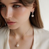 Cercei argint cu perle naturale Edison și cristale, cu tortițe DiAmanti SK25482EL_W-G Cercei argint cu perle naturale Edison și cristale, cu tortițe DiAmanti SK25482EL_W-G